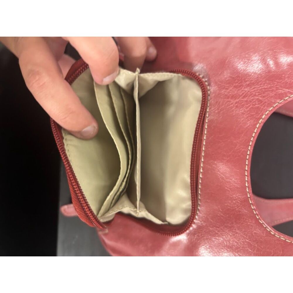 NIne West y2k Mini Bag Red "D" Monogram initial Faux Leather Burgundy Crescent - Picture 4 of 8